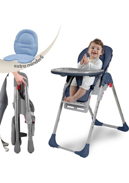 Koala All In One Katlanır Tekerlekli Minderli Lüks Mama Sandalyesi