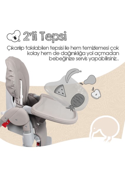 Koala All In One Katlanır Tekerlekli Minderli Lüks Mama Sandalyesi modelleri