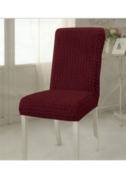 Bordo Bürümcük Esnek Kumaşlı Sandalye Örtüsü