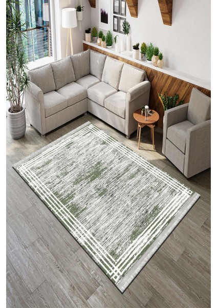 Roslyn Home Eskitme Çizgili Yıkanabilir Dekoratif Kaymaz Taban Kilim Kadife Kumaş Dokuma Taban Koridor Halısı