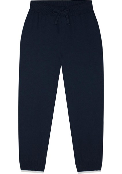 Beyaz Detaylı Lacivert Triko Eşofman Takım modelleri