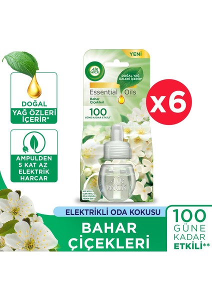 Air Wick Elektrikli Oda Kokusu Yedek Şişe Bahar Çiçekleri x 6