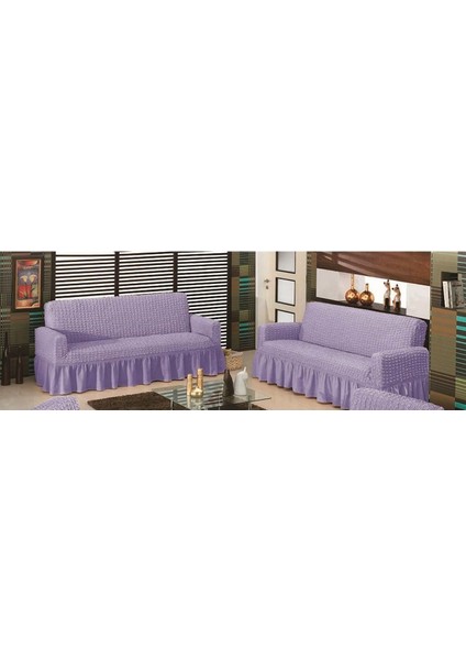 Bürümcük Koltuk Örtüsü Maxi Çekyat (3+3)-Lila