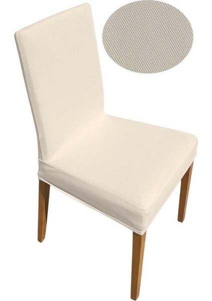 Lastikli Balpeteği Likra Kumaşlı Sandalye Örtüsü ,modern Sitreç Sandalye Kılıfı Krem 6 Li fiyatları