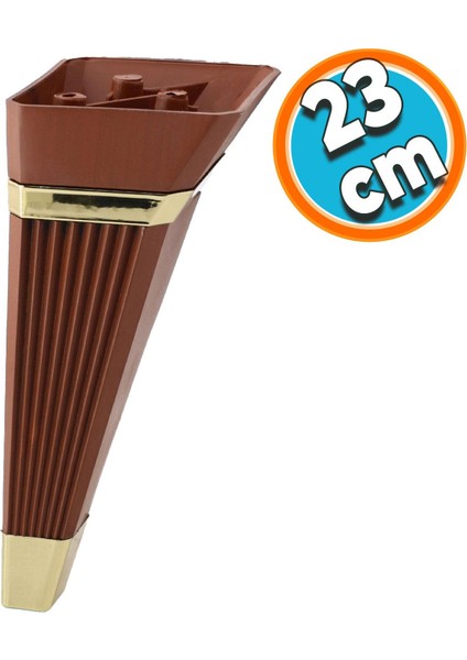 Mobilya Kanepe Sehpa Çekyat Tv Ünitesi Koltuk Ayağı Baza Ayak 23 cm Ceviz Altın