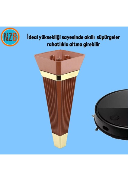 Mobilya Kanepe Sehpa Çekyat Tv Ünitesi Koltuk Ayağı Baza Ayak 23 cm Ceviz Altın fırsatları