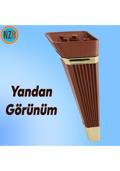 Mobilya Kanepe Sehpa Çekyat Tv Ünitesi Koltuk Ayağı Baza Ayak 23 cm Ceviz Altın indirimleri