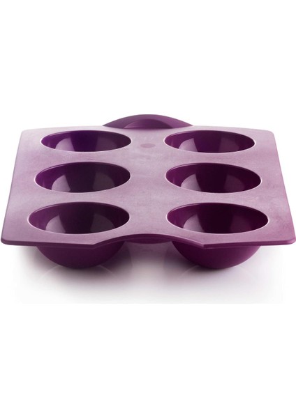 Silikon 6lı Yuvarlak Kalıp Mor