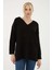 23K0145K1 Kadın V Yaka Oversize Kazak 1