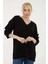 23K0145K1 Kadın V Yaka Oversize Kazak 3