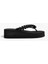-Platform Siyah Boncuk Parmak Arası Acıtmaz Plaj Terlik Flip Flops 5