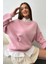 Kadın Oversize Pens Detaylı Geniş Yaka Ribanalı Sweatshirt 3