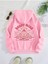 Pembe Happy Mind Happy Life Baskılı Kapşonlu Sweatshirt 1