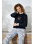 15248 Bayan Nakışlı Pijama Takım 2