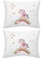 %100 Pamuklu Unicorn Atlar Gökkuşağı 2 Adet 50X70 Yastık Kılıfı 1