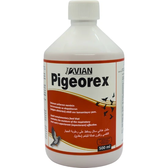 Royal Ilaç Pigeorex 500 ml Güvercin ve Kafes Kuşlarında Hırıltı ve Nefes Açıcı Tamamlayıcı Yem