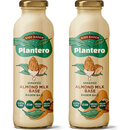 Plantero 2'li Set Badem Sütü Baz Konsantre (250 Gr, 6 Lt Süt, Badem, 25 Bardak)