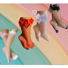 Shopiolog Kurdeleli Fileli Kız Çocuk Dizaltı Çorap