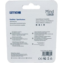 Simex 128GB Mind Secure+ 2.0 Metal USB Flash Bellek