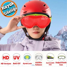 Nzb Kayak Gözlüğü Değiştirebilir Camlı Antifog Güneş Kar  Koruyucu Gözlük Kırmızı Snowboard Glasses Gözlük