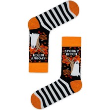 Carnaval Socks Spooky B.tch Yazılı Halloween Çorabı