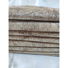 Süngerli Koltuk Çekyat Örtüsü Damar Desenli Parlak Sütlü Kahverengi