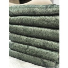 Süngerli Koltuk Çekyat Örtüsü Damar Desenli Parlak ve Haki Yeşil