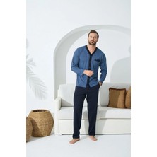 Kly Pijama Kly 9240 V Yaka Boydan Düğmeli Pijama Takım