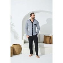 Kly Pijama Kly 9240 V Yaka Boydan Düğmeli Pijama Takım