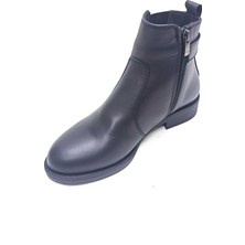 Albini Siyah Deri Kadın Postal Bot Ayakkabı