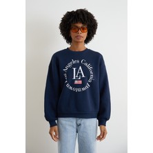 Foremia Baskılı Sweatshirt-Lacivert