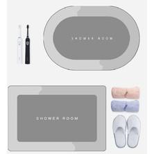Masoffy Gök Mavisi-Oval Büyük Anında Kuruyan Banyo Paspası Çabuk Kuruyan Halı Süper Emici Zemin Hafızalı Köpük Banyo Paspası Kaymaz Halı Banyo Ürünleri (Yurt Dışından)