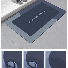 Masoffy Gök Mavisi-Oval Büyük Anında Kuruyan Banyo Paspası Çabuk Kuruyan Halı Süper Emici Zemin Hafızalı Köpük Banyo Paspası Kaymaz Halı Banyo Ürünleri (Yurt Dışından)