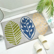 Masoffy B 40X60CM Yeşil Yapraklar Akın Banyo Paspası Kaymaz Emici Mikrofiber Banyo Halısı Ev Giriş Kapısı Paspası Süper Yumuşak Banyo Halısı Tapijt (Yurt Dışından)