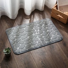 Masoffy Gri 40X60 cm 40X60/50X80 cm Arnavut Kaldırımı Kabartmalı Banyo Banyo Paspas Mercan Polar Kaymaz Halı Küvet Zemin Halı Duş Odası Paspas (Yurt Dışından)