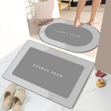 Masoffy Gri Çift 60X90 cm Süper Emici Banyo Paspas Çabuk Kuruyan Banyo Halısı Kaymaz Giriş Paspas Nappa Deri Paspaslar Tuvalet Halı Ev Dekor (Yurt Dışından)