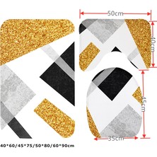 Masoffy Limon 45X75 cm Kalın Flanel Banyo Banyo Paspas Seti Tuvalet Halıları U Şekli Banyoda Zemin Halıları Tuvalet Ayak Pedi Anti Patinaj Yıkanabilir Kapak Kapağı (Yurt Dışından)