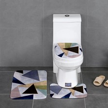 Masoffy Limon 45X75 cm Kalın Flanel Banyo Banyo Paspas Seti Tuvalet Halıları U Şekli Banyoda Zemin Halıları Tuvalet Ayak Pedi Anti Patinaj Yıkanabilir Kapak Kapağı (Yurt Dışından)