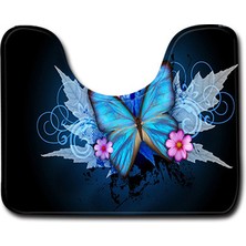 Masoffy Bu 3D Kelebek Banyo Paspas 1 Adet U Banyo Paspas Kaymaz Yatak Odası Halı Polar Tuvalet Mat Kapak Ev Dekor Için Tuvalet Paspas Paspas (Yurt Dışından)