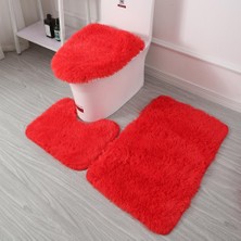 Masoffy Yeşil 3 Adet/takım Renkli Banyo Paspas Seti Dikdörtgen Kabarık Kıllar Banyo Halıları Modern Tuvalet Kapağı Kilim Seti Banyo Aksesuarları (Yurt Dışından)