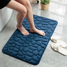 Masoffy Mavi 50X80CM Arnavut Kaldırımı Kabartmalı Banyo Banyo Paspas Kaymaz Halılar Lavabo Küvet Yan Kilim Duş Odası Paspas Hafızalı Köpük Ped (Yurt Dışından)