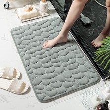 Masoffy Mavi 50X80CM Arnavut Kaldırımı Kabartmalı Banyo Banyo Paspas Kaymaz Halılar Lavabo Küvet Yan Kilim Duş Odası Paspas Hafızalı Köpük Ped (Yurt Dışından)