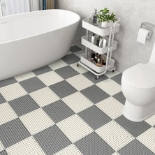 Masoffy Kırmızı 30X30CM Kaymaz Banyo Paspas Su Geçirmez Halı Banyo Halısı Kaymaz Emme Ayak Masaj Yastık Pedi Tuvalet Ekleme Zemin Duş Matı (Yurt Dışından)