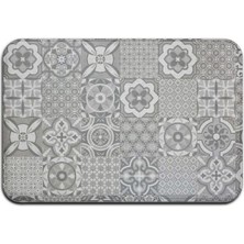 Masoffy BJW-4060-211021(75) 500MMX800MM Gri Bohem Mandala Çiçek Halı Polyester Halı Kaymaz Zemin Mat Paspas Yatak Odası Mutfak Kapı Banyo Dekorasyonu Için (Yurt Dışından)