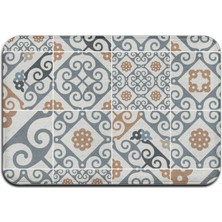 Masoffy BJW-4060-211021(75) 500MMX800MM Gri Bohem Mandala Çiçek Halı Polyester Halı Kaymaz Zemin Mat Paspas Yatak Odası Mutfak Kapı Banyo Dekorasyonu Için (Yurt Dışından)