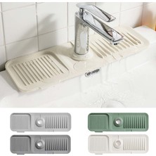 Masoffy Siyah 37X14 cm Silikon Musluk Emici Mat Mutfak Lavabo Sıçrama Koruması Lavabo Su Sıçrama Koruması Banyo Tezgahı Koruyucu Lavabo Drenaj Mat (Yurt Dışından)