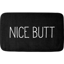 Masoffy Özel 60 x 40 cm 24'' x 16'' Nice Butt Siyah Kaymaz Tabanlı Banyo Paspası Emici Süper Rahat Flanel Banyo Halısı Halı 60 x 40 cm (Yurt Dışından)