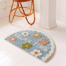 Masoffy Stil 1 40X60 cm Modern Yarım Daire Su Emme Banyo Aksesuarları Setleri Zemin Ayak Mat Kalınlaşır Kaymaz Halı Tuvalet Giriş Paspası (Yurt Dışından)