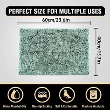 Masoffy E 40 cm x 60 cm Şönil Emici Banyo Zemin Mat Tuvalet Kabarık Mutfak Ayak Halı Pedleri Yatak Odası Halısı Yıkanabilir I6L2 (Yurt Dışından)