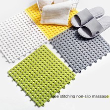Masoffy Grey-2 30X30CM 12 Adet Kaymaz Banyo Paspasları Banyo Halısı Pvc Örgü Yumuşak Plastik Kaymaz Mat Ayak Masajı Tuvalet Ekleme Zemin Mat Duş Mat (Yurt Dışından)